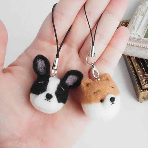 受注製作】うちのこ まゆわんこ携帯クリーナーストラップ