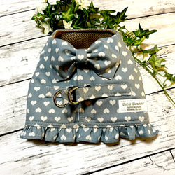 わんちゃん用 ハーネス 犬用ハーネス Sサイズ 濃ピンク 赤 ドット 水玉