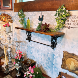 アイアン壁掛けハンガーラック・飾り棚 90㎝【送料無料】 壁掛けラック