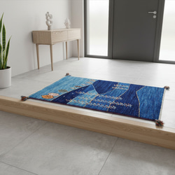 【夏のキャンペーン】ギャッベ　玄関　88×60　茜色　桃色　生命の木　実 夏のキャンペーン】ギャッベ 玄関 88×60 茜色 桃色 生命の木 実