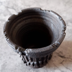 4.5号窯変黒コラム鉢943　塊根植物　多肉植物　盆栽　植木鉢　作家鉢　沖縄 4枚目の画像