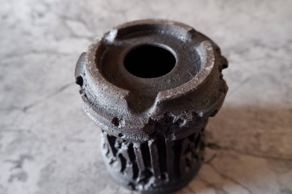 4.5号窯変黒コラム鉢943　塊根植物　多肉植物　盆栽　植木鉢　作家鉢　沖縄 6枚目の画像