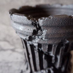 4.5号窯変黒コラム鉢943　塊根植物　多肉植物　盆栽　植木鉢　作家鉢　沖縄 2枚目の画像