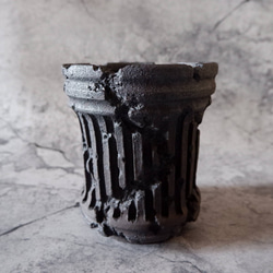 4.5号窯変黒コラム鉢943　塊根植物　多肉植物　盆栽　植木鉢　作家鉢　沖縄 3枚目の画像