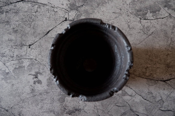 4.5号窯変黒コラム鉢943　塊根植物　多肉植物　盆栽　植木鉢　作家鉢　沖縄 5枚目の画像