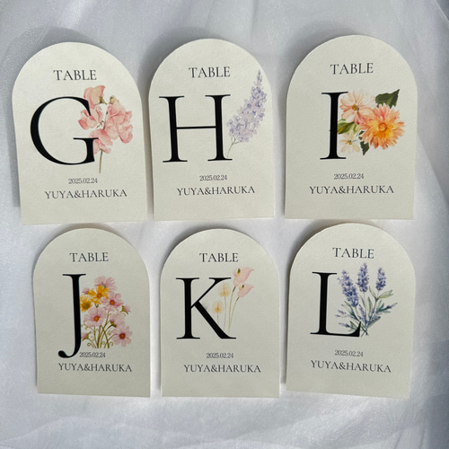 1枚100円】テーブルナンバー お花 結婚式 披露宴 テーブルコーデ