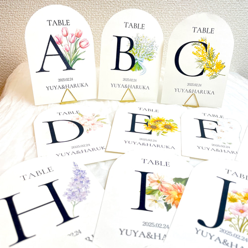 1枚100円】テーブルナンバー お花 結婚式 披露宴 テーブルコーデ