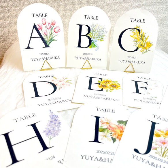 1枚100円】テーブルナンバー お花 結婚式 披露宴 テーブルコーデ