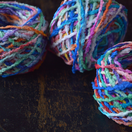 ◡̈⃝3m¥300◡̈⃝ マカロニ タイダイ ダークグレー 糸・ミシン糸  