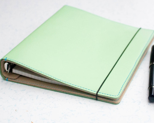 システム手帳　HB×WA5 SB255 HB×WA5サイズ システム手帳 ライトグリーン・ベージュ 手帳 COZY