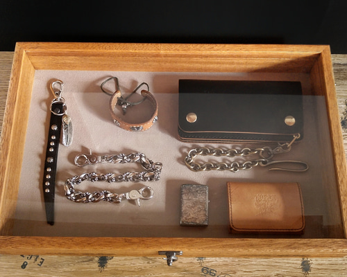 ラワン無垢材 ヴィンテージ加工】 コレクション・什器ボックス