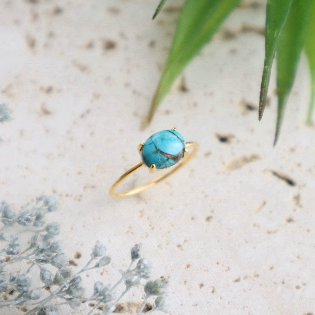 ＜天然石＞ ターコイズブルーリング