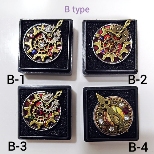 歯車と時計の針のピンバッジ（ピンズ）*10種類 ピンバッチ macaronic