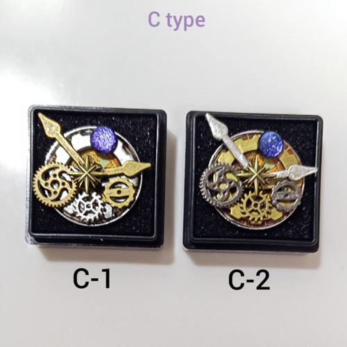 歯車と時計の針のピンバッジ（ピンズ）*10種類 ピンバッチ macaronic