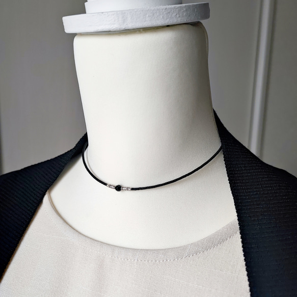 カレンシルバーとブラックオニキスのチョーカー（マグネット式とめ金具に変更可能です） 12枚目の画像