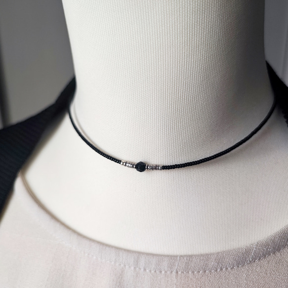 カレンシルバーとブラックオニキスのチョーカー（マグネット式とめ金具に変更可能です） 7枚目の画像