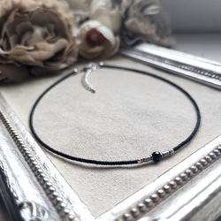 カレンシルバーとブラックオニキスのチョーカー（マグネット式とめ金具に変更可能です） 4枚目の画像