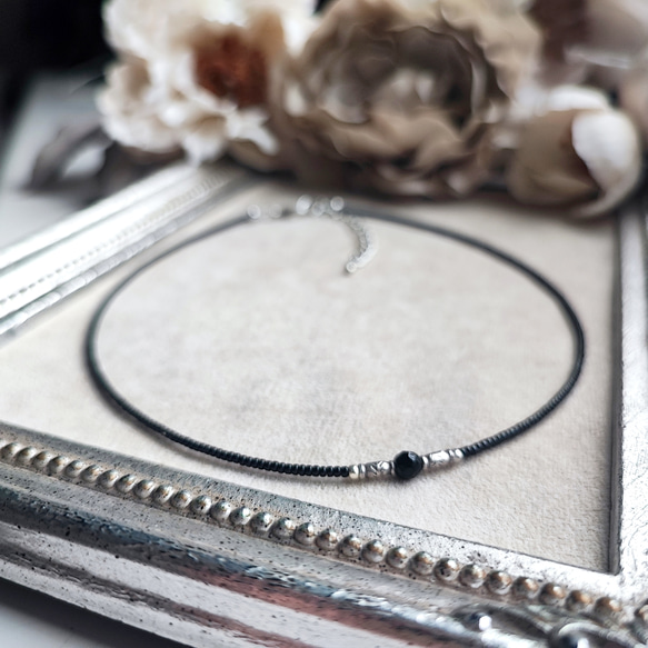 カレンシルバーとブラックオニキスのチョーカー（マグネット式とめ金具に変更可能です） 14枚目の画像