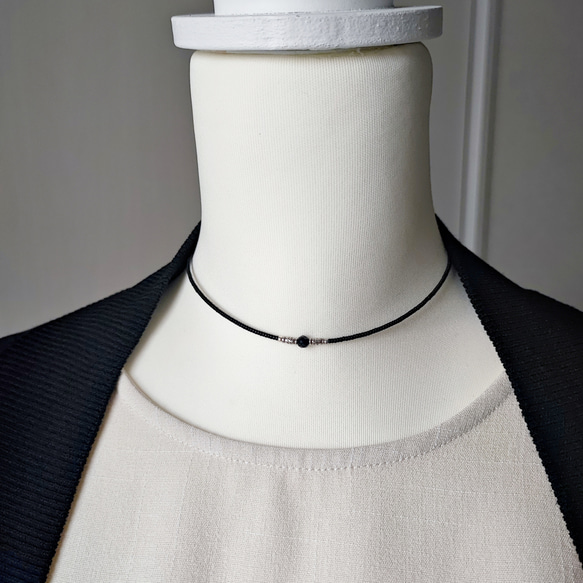 カレンシルバーとブラックオニキスのチョーカー（マグネット式とめ金具に変更可能です） 8枚目の画像