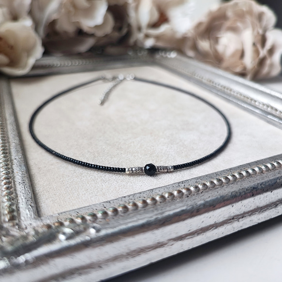 カレンシルバーとブラックオニキスのチョーカー（マグネット式とめ金具に変更可能です） 15枚目の画像