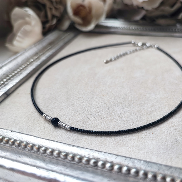 カレンシルバーとブラックオニキスのチョーカー（マグネット式とめ金具に変更可能です） 19枚目の画像
