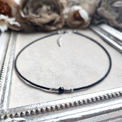 カレンシルバーとブラックオニキスのチョーカー（マグネット式とめ金具に変更可能です） 9枚目の画像