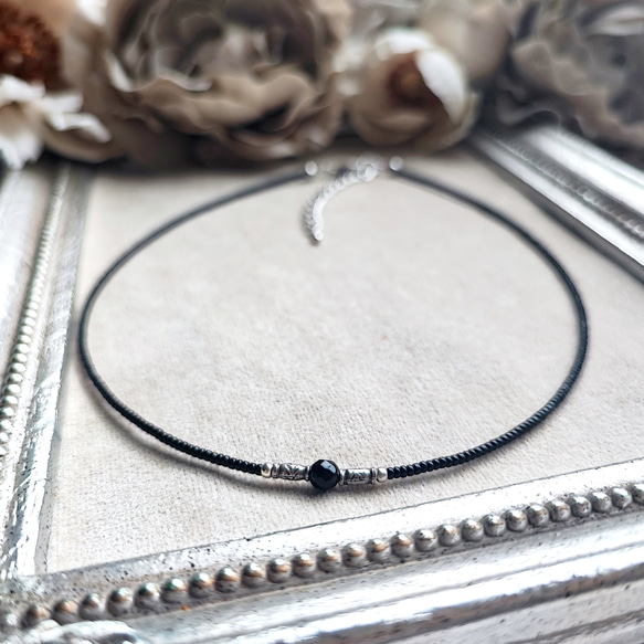 カレンシルバーとブラックオニキスのチョーカー（マグネット式とめ金具に変更可能です） 9枚目の画像