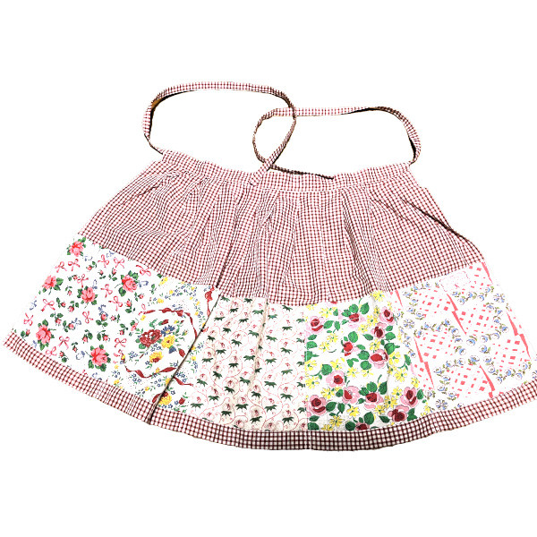 5Pocket bonbon Apron antique rose ポケット５個の便利なエプロン プリーツで可愛らしく。