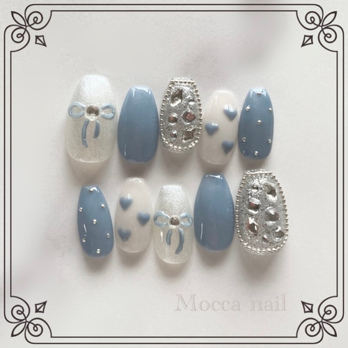 ネイルチップ ワンホン 韓国 ガーリー チェック ハート チョコレート ネイルチップ チークネイル フレンチ ガーリー 韓国 ハート