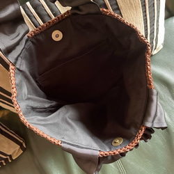 リボンハンドルバッグ（お花モチーフ・受注製作） 4枚目の画像