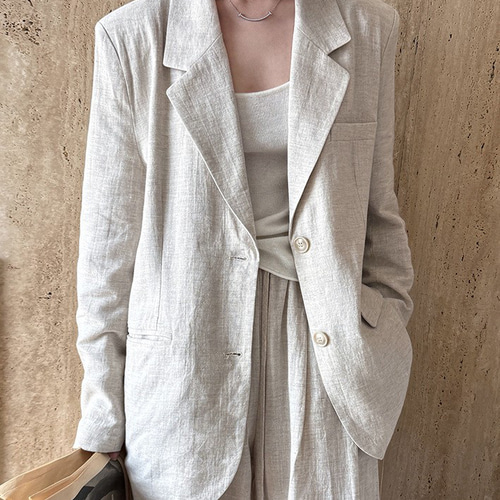 【新品・タグ付き】HUMAN WOMAN 麻&コットン混 ニット春ジャケット 新品・タグ付き】HUMAN WOMAN 麻&コットン混 ニット春ジャケット