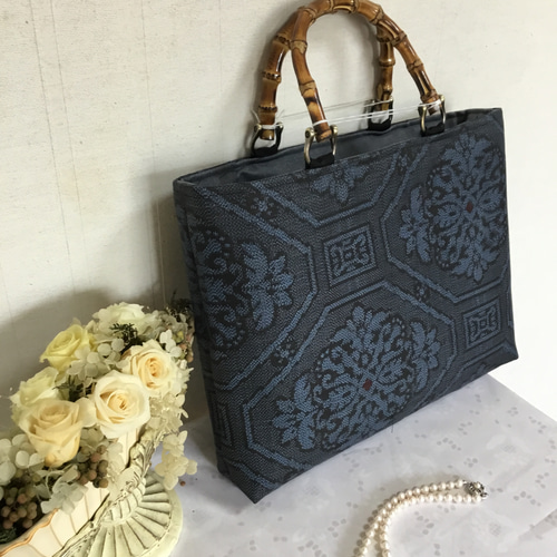 花ぷらら・ハンドメイド・リメイク・大島紬・カバン・トートバッグ・382