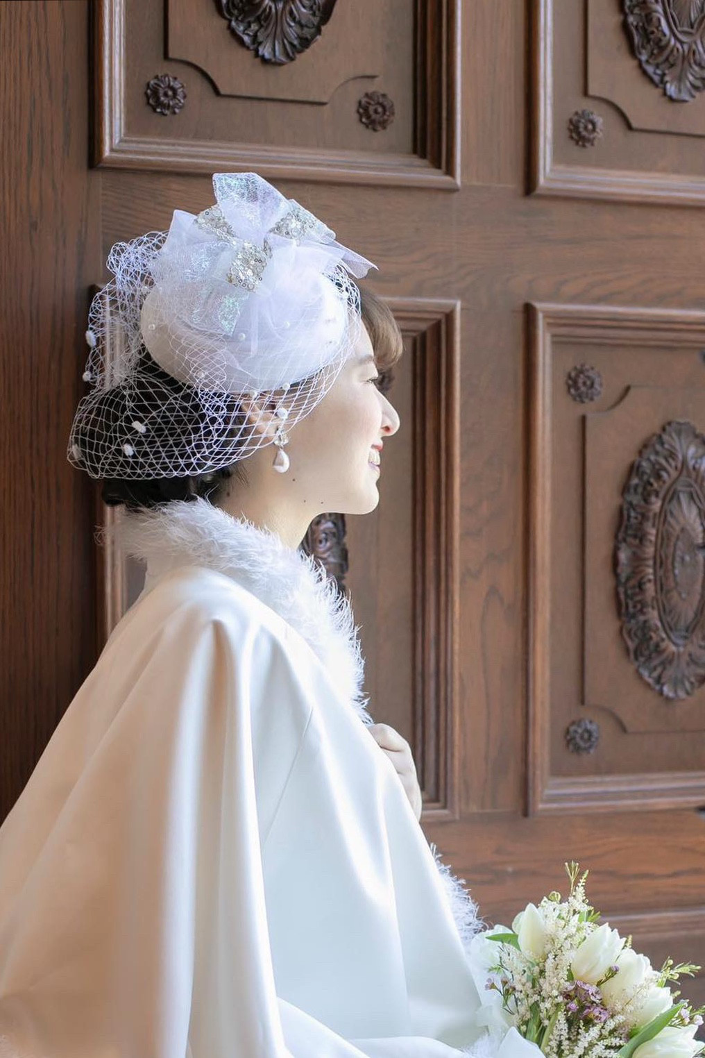 《受注生産》トーク帽　ウエディングハット　カクテルハット　ヘッドドレス　和装　成人式　卒業式　着物　ウエディング