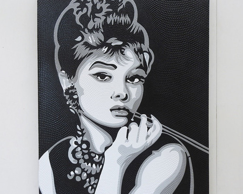 ドットアート 80cm × 60cm オードリーヘップバーン ドットペイン