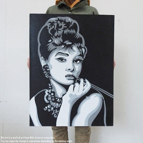 ドットアート 80cm × 60cm オードリーヘップバーン ドットペイン
