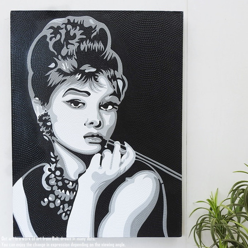 ドットアート 80cm × 60cm オードリーヘップバーン ドットペイン