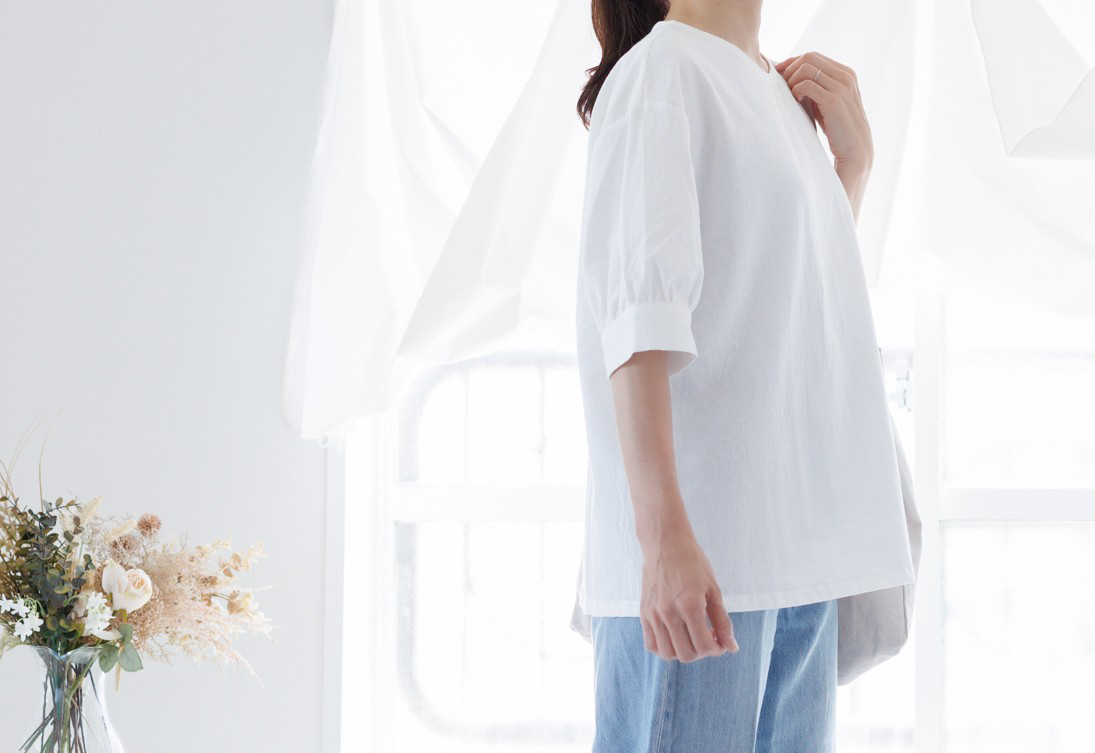 袖丈選べる☆ふんわり袖ブラウス/白