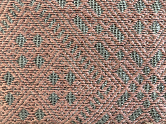 こぎん刺しフラットポーチ　ピンク 4枚目の画像