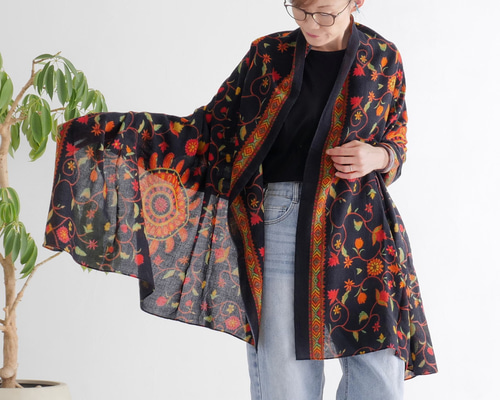 ケンゾー 大判ショール 薄手ウール 花柄 フラワー 103㎝ ストール KENZO - ケンゾー 大判ショール 薄手ウール 花柄 フラワー 103