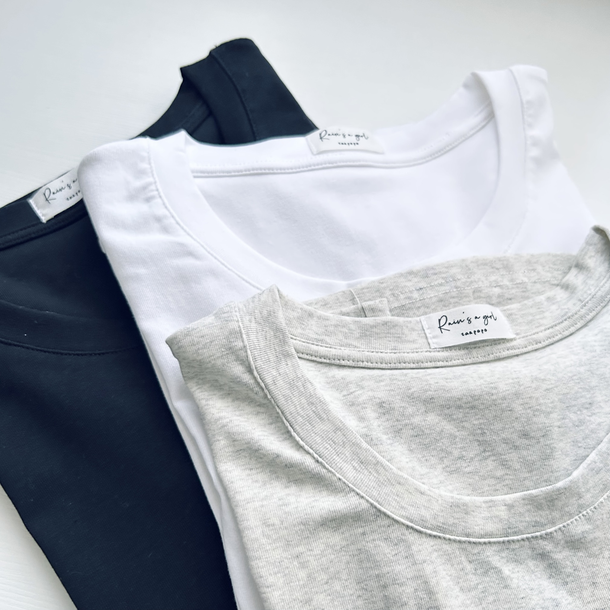 【揃いたくなる３枚セッ★ベーシック★カットソー】コットン│クルーネック│カジュアル│重ね着│インナー│T-193SMZ