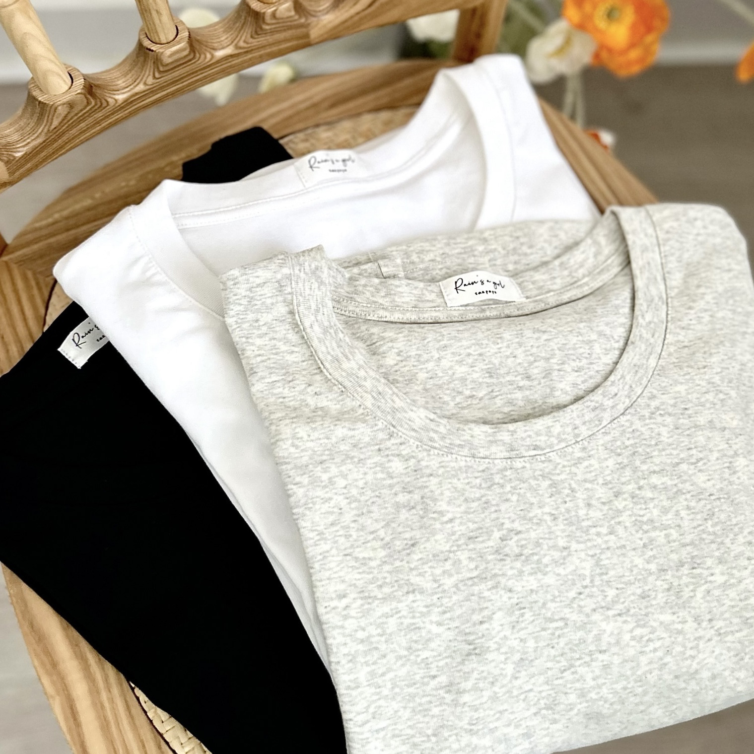 【揃いたくなる３枚セッ★ベーシック★カットソー】コットン│クルーネック│カジュアル│重ね着│インナー│T-193SMZ