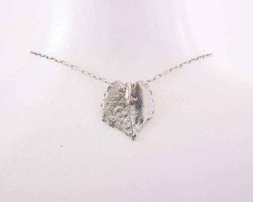 木葉 現物鋳造 ネックレス シルバーネックレス アートクレイシルバー