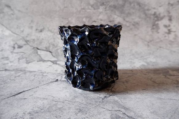 3.5号深海碧鉢953　塊根植物　多肉植物　盆栽　植木鉢　作家鉢　鉢皿　沖縄 3枚目の画像