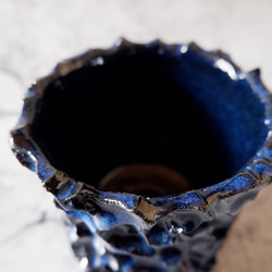 3.5号深海碧鉢953　塊根植物　多肉植物　盆栽　植木鉢　作家鉢　鉢皿　沖縄 4枚目の画像