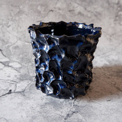 3.5号深海碧鉢953　塊根植物　多肉植物　盆栽　植木鉢　作家鉢　鉢皿　沖縄 1枚目の画像