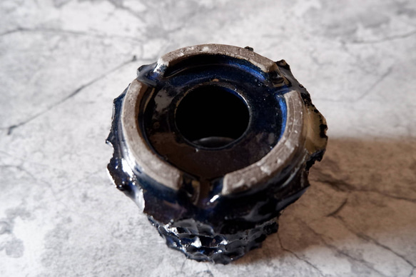 3.5号深海碧鉢953　塊根植物　多肉植物　盆栽　植木鉢　作家鉢　鉢皿　沖縄 6枚目の画像