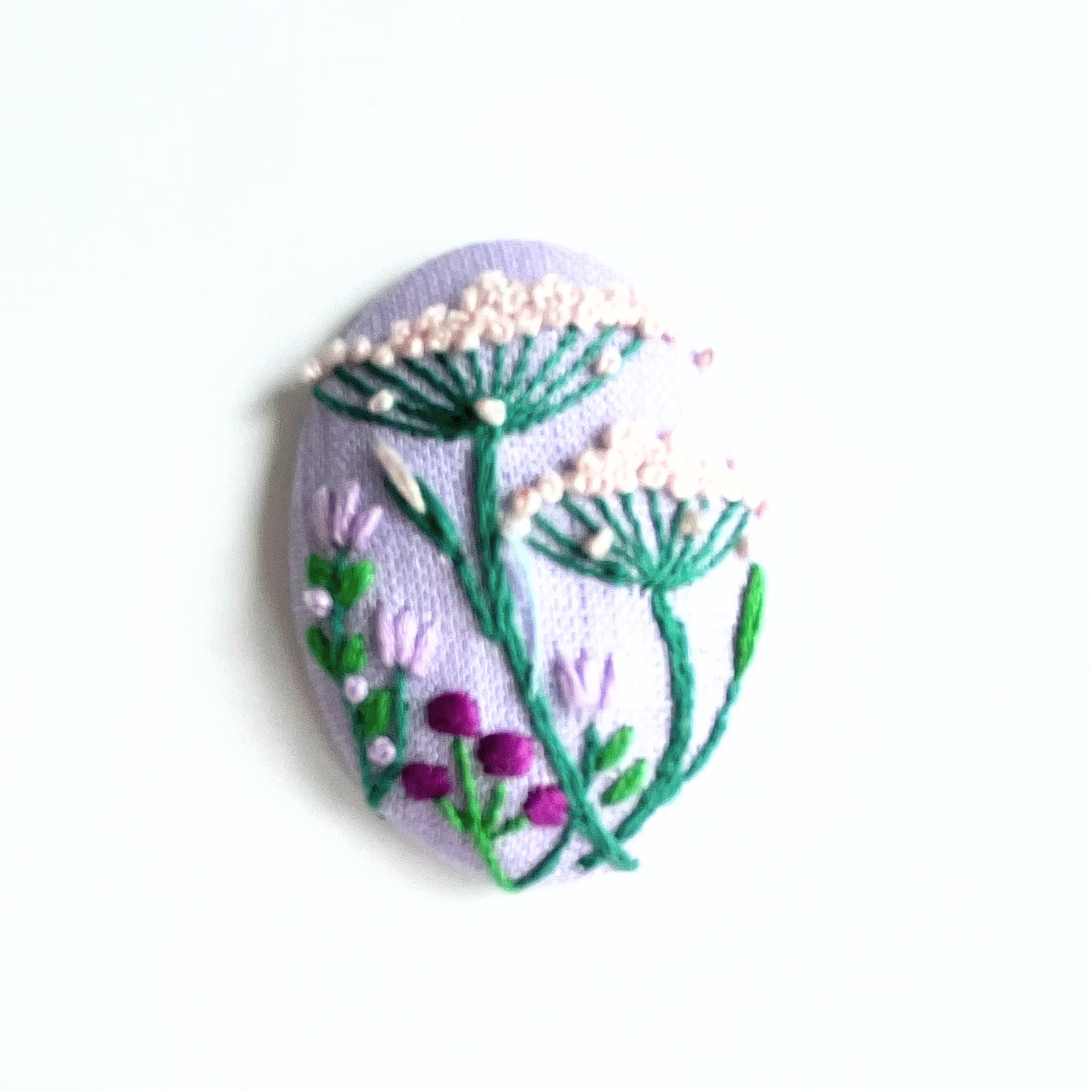 草花の刺繍ブローチ【botanical】#358