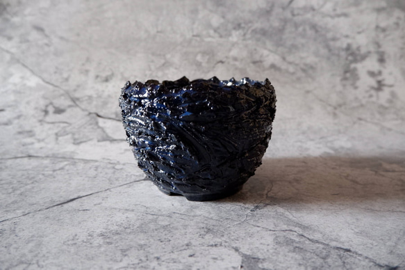 4号深海碧荒裂紋炎鉢960　塊根植物　多肉植物　盆栽　植木鉢　作家鉢　沖縄 3枚目の画像