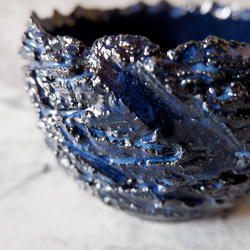 4号深海碧荒裂紋炎鉢960　塊根植物　多肉植物　盆栽　植木鉢　作家鉢　沖縄 2枚目の画像