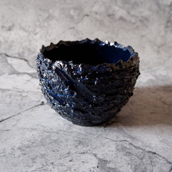 4号深海碧荒裂紋炎鉢960　塊根植物　多肉植物　盆栽　植木鉢　作家鉢　沖縄 1枚目の画像